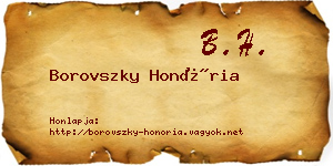 Borovszky Honória névjegykártya